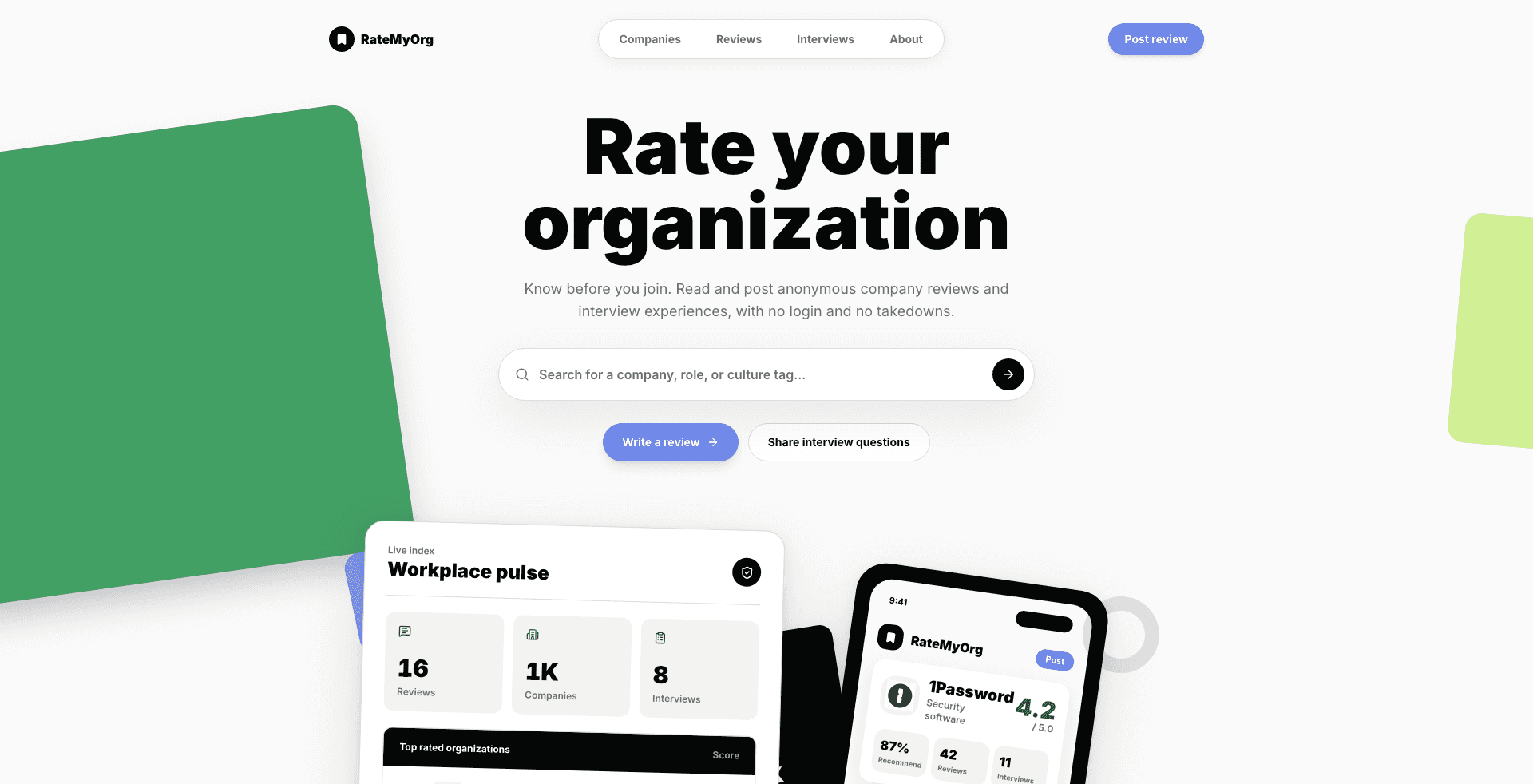 RateMyOrg screenshot